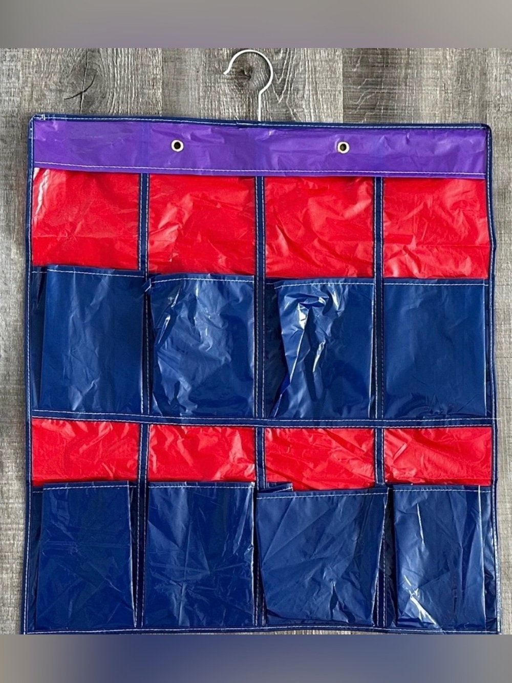 💞 Kids Blue & Red Hanging Shoe Organizer
